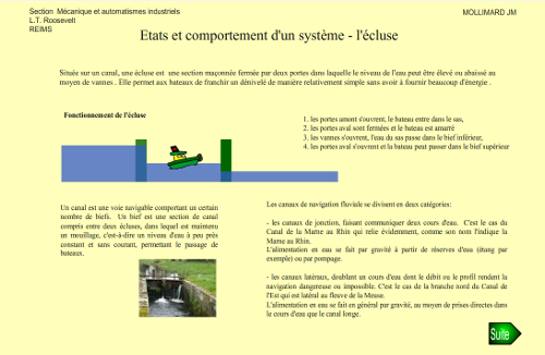 fonctionnement de l'écluse
